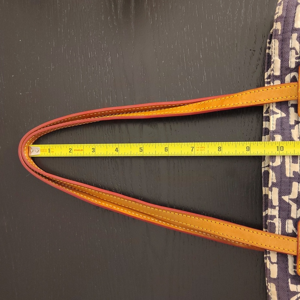 Dooney and Bourke Blue/White Graffiti Tote Leather Trim - Picture 12 of 14